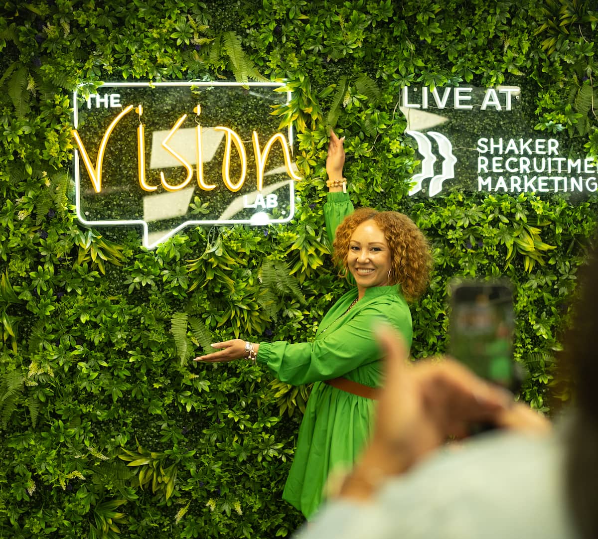 Lady in Green dress